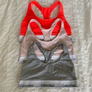 Calvin Klein Modern Cotton Racerback Bralette Bundle